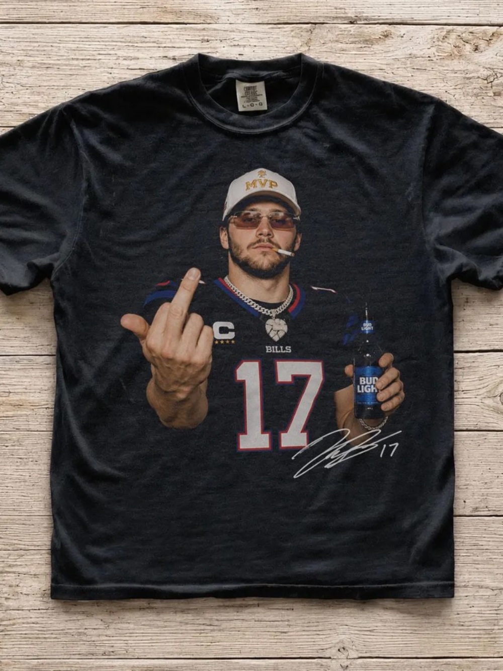 Comfort Colors Black Graphic Men’s Tee with Number 17